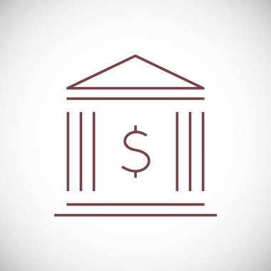Beyaz arka plan üzerinde dolar simgesi ile banka