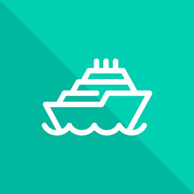 Gemi düz simgesi, vektör, illüstrasyon 