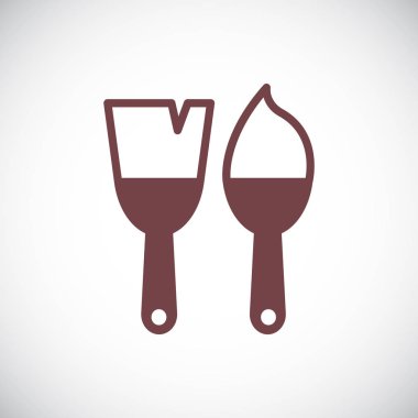 Beyaz arka planda gri köşeli Boya fırçaları illüstrasyon.