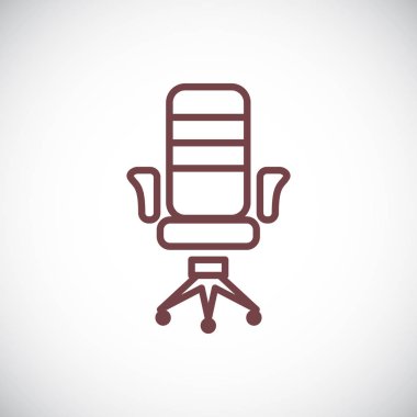 Beyaz arkaplanda ofis sandalyesi simgesi