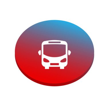 otobüs düz simgesi, vektör, illüstrasyon 