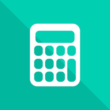 Yeşil zemin üzerine beyaz hesap makinesi illüstrasyon