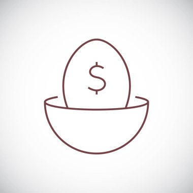 dolar işareti içinde yumurta kabuğu vektör çizim 