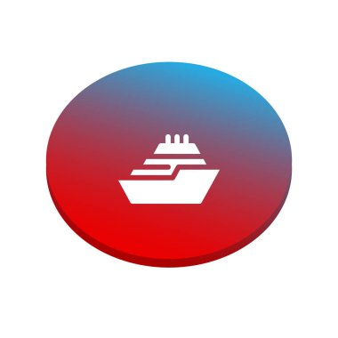 Gemi düz simgesi, vektör, illüstrasyon 