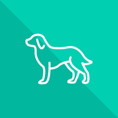 Köpek, satırı simgesi turuncu ile çapraz kare üzerinde