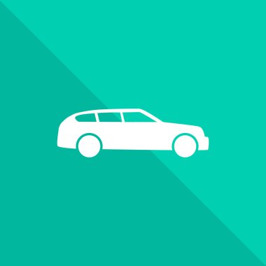 Yeşil zemin üzerine beyaz araba illüstrasyon