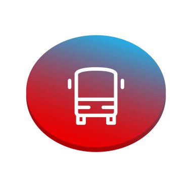 otobüs düz simgesi, vektör, illüstrasyon