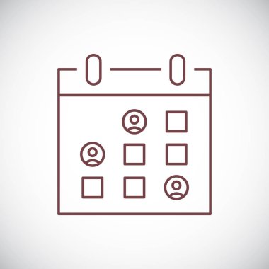 Takvim düzlüğü simgesi, vektör illüstrasyonu