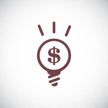 Ampul beyaz arka plan üzerinde dolar simgesiyle