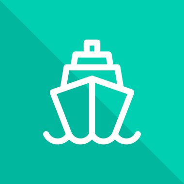 Gemi düz simgesi, vektör, illüstrasyon 