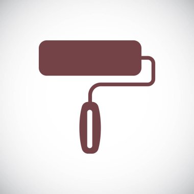 Silindir ressam illüstrasyon gri köşe beyaz zemin üzerine.