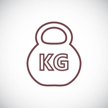 Beyaz arkaplanda kettlebell simgesi
