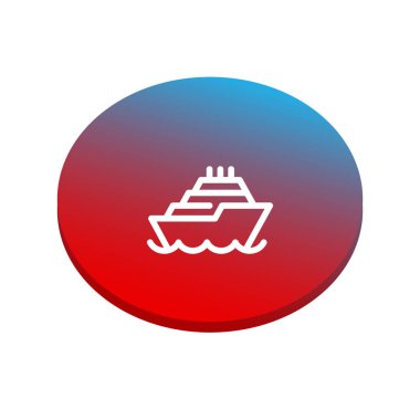 Gemi düz simgesi, vektör, illüstrasyon 