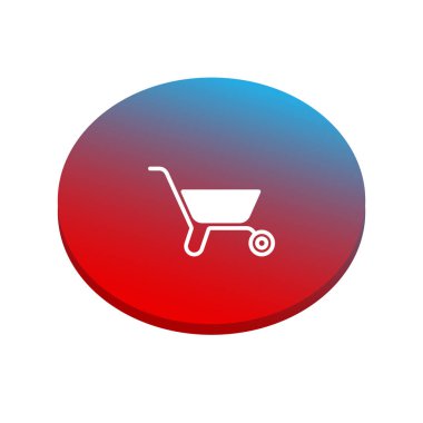 El arabası illüstrasyon kırmızı ve mavi arka plan üzerinde.