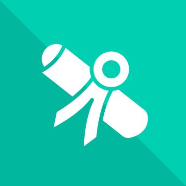 Yeşil zemin üzerine beyaz diploma illüstrasyon