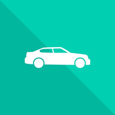 Yeşil zemin üzerine beyaz araba illüstrasyon