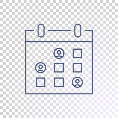 Takvim düzlüğü simgesi, vektör illüstrasyonu