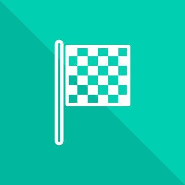 Bayrak, satırı simgesi turuncu ile çapraz kare üzerinde yarış