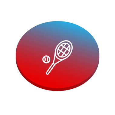 Degrade kırmızı üzerine beyaz izole mavi daire uzayda için Raket topu ile squash