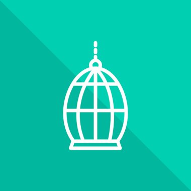 kuş kafesi düz simgesi, vektör, illüstrasyon 
