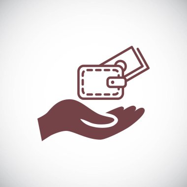 el çantası düz simgesi, vektör, illüstrasyon