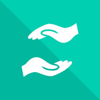 eller düz simgesi, vektör çizim 