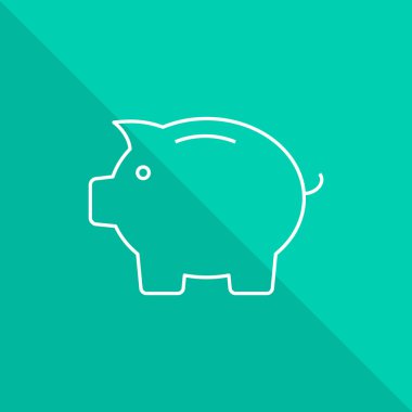 Kumbara simgesi yeşil zemin üzerine