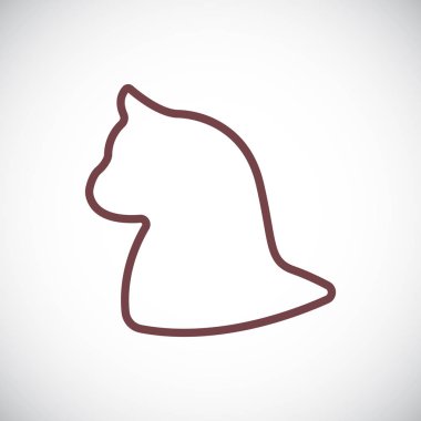 kedi yassı simgesi, vektör illüstrasyonu