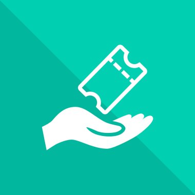 Bilet simgesi, vektör çizim el 