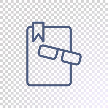 Kitap ve gözlük simgesinin resmi