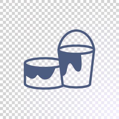 Boya çizim şeffaf arka plan ile kova.