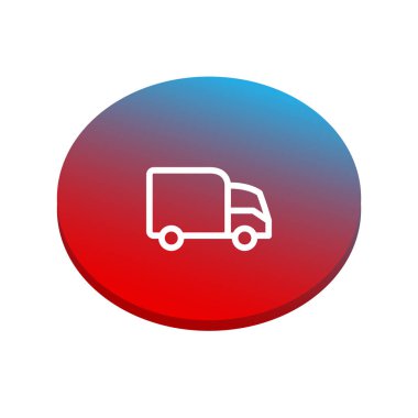 kamyon yassı simgesi, vektör, illüstrasyon