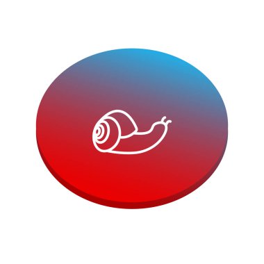 Salyangoz düz simgesi, vektör illüstrasyonu