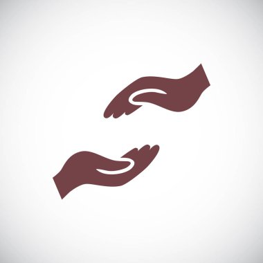 eller düz simgesi, vektör çizim 