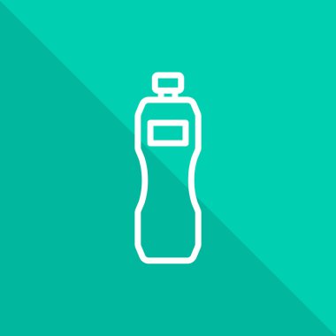 Plastik şişe, satırı simgesi turuncu ile çapraz kare üzerinde