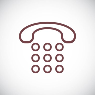 Vintage telefon simgesi beyaz arka plan üzerinde