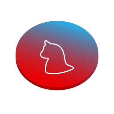 kedi yassı simgesi, vektör illüstrasyonu