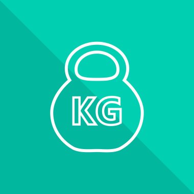 kettlebell simgesi yeşil zemin üzerine