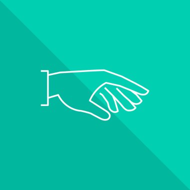 Yeşil arka plan beyaz el simgesini