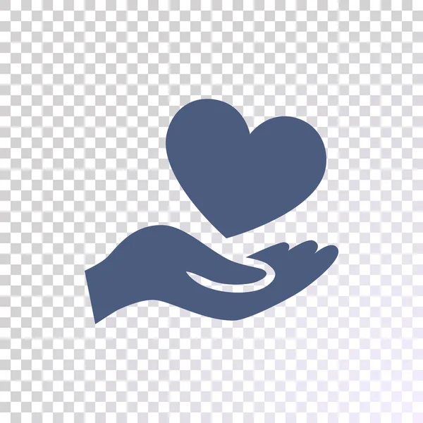 Hand Met Hart Pictogram Vector Illustratie — Stockvector