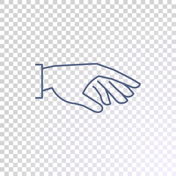 Значок Синей Руки Прозрачном Фоне — стоковый вектор