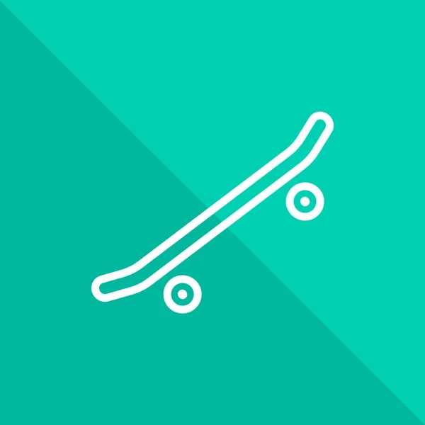 Skateboard Liniensymbol Auf Türkisfarbenem Quadrat Mit Diagonale — Stockvektor