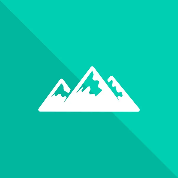 Vector Εικονογράφηση Σχεδιασμός Βουνά Εικονίδιο Πράσινο Φόντο — Διανυσματικό Αρχείο