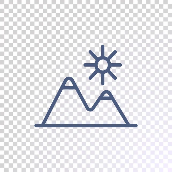Vektor Desain Ilustrasi Ikon Pegunungan Pada Latar Belakang Hijau - Stok Vektor
