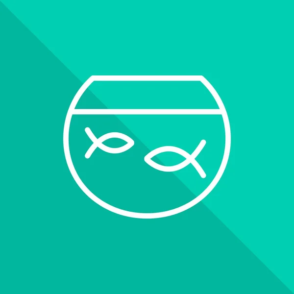 Acuario Con Peces Icono Plano Vector Ilustración — Archivo Imágenes Vectoriales