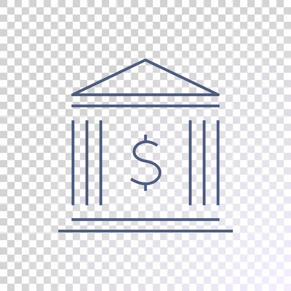 Banque Avec Icône Dollar Sur Fond Transparent — Image vectorielle