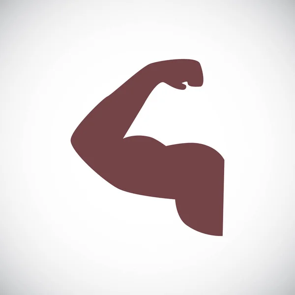 Biceps Illustratie Witte Achtergrond Met Grijze Hoeken — Stockvector