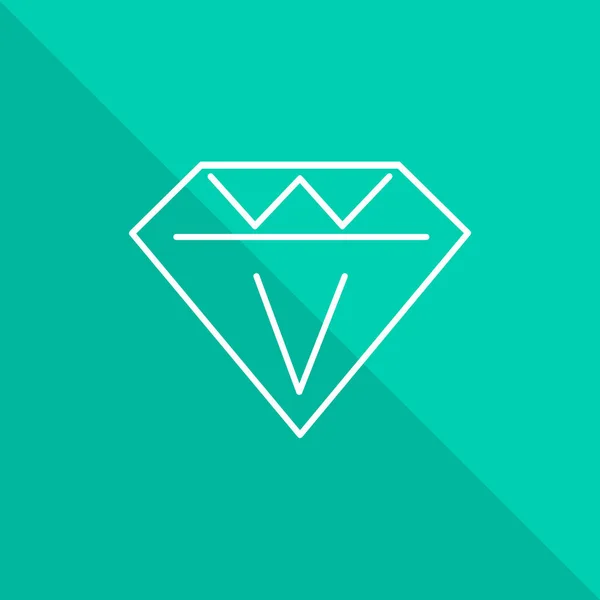 Diamond Line Icon Turqiose Square Diagonal — Stock Vector