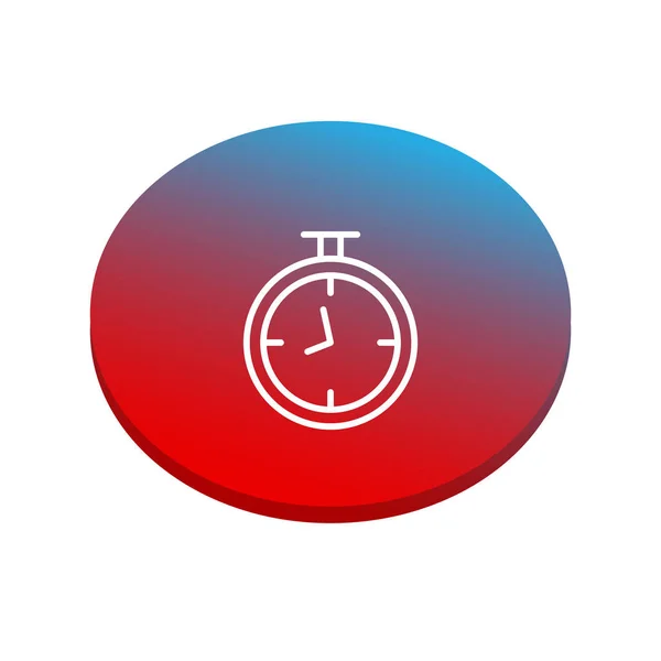 Relógio Bolso Gradiente Vermelho Círculo Azul Espaço Isolado Branco — Vetor de Stock
