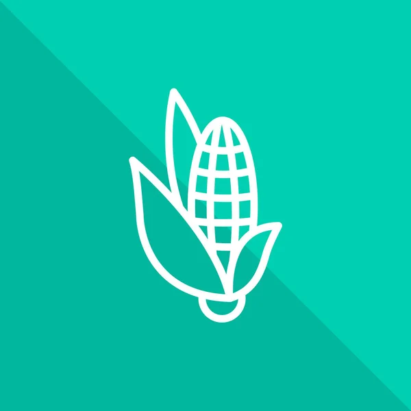 Corn Cob Line Icon Turqiose Square Diagonal — Stock Vector